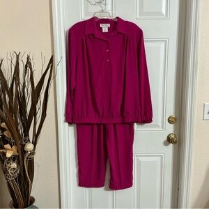 Sag Harbor Fuchsia Two-Piece Pant Suit